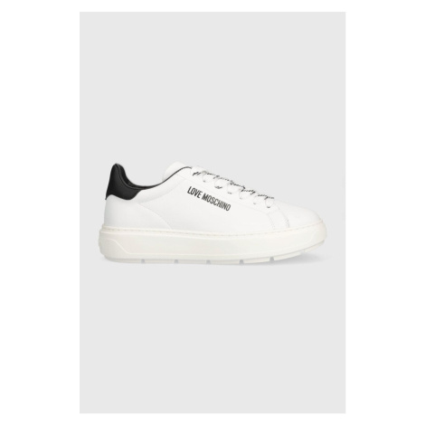 Kožené sneakers boty Love Moschino bílá barva, JA15374G1HIA110A
