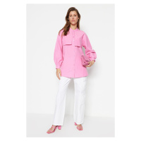 Trendyol Pink Woven Cotton Shirt