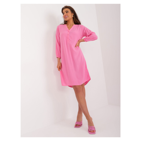 Růžové košilové šaty -pink Růžová BASIC