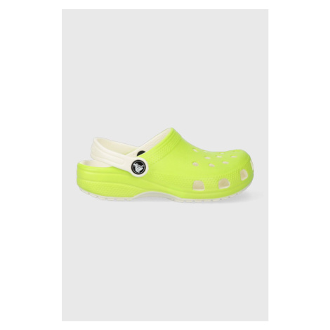 Dětské pantofle Crocs Glow In The Dark zelená barva