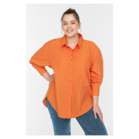 Trendyol Curve Orange Shirt Collar Shirt