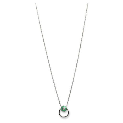 Oliver Weber Stylový stříbrný náhrdelník Apricus 61290 GRE (řetízek, přívěsek)