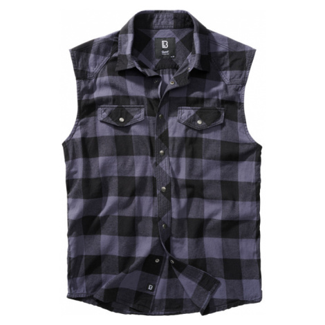 Brandit Košile Checkshirt Sleeveless černá | šedá