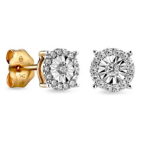 Zlaté náušnice pecičky s diamanty L'amour Diamonds JE4635Y + dárek zdarma