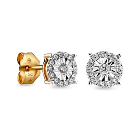 Zlaté náušnice pecičky s diamanty L'amour Diamonds JE4635Y + dárek zdarma L´amour