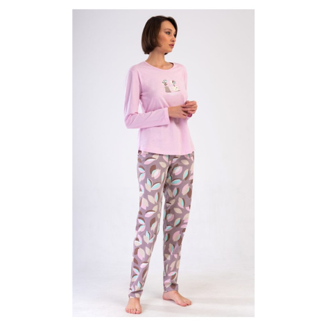 Dámské pyžamo dlouhé Klárka - světle růžová