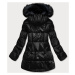 Černá asymetrická dámská zimní bunda (8953-A)