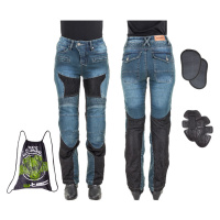 Dámské moto jeansy W-TEC Bolftyna modro-černá