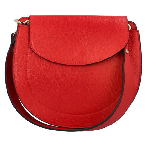 Luxusní dámská kožená kabelka April, červená Delami Vera Pelle