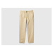 Benetton, Trousers In Pure Linen With Drawstring
