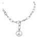 Urban Classics Y Chain Peace Pendant Necklace And Bracelet silver