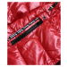 Lesklá červená bunda se vzorovanými vsadkami (W718)
