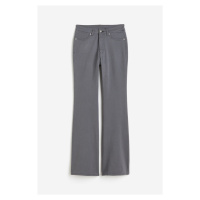 H & M - Keprové kalhoty Flared - šedá