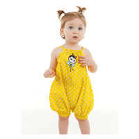 Denokids Bee Baby Girl Poplin Yellow Overalls