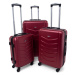 Rogal Tmavě červená sada 3 elegantních skořepinových kufrů "Armor" - M (35l), L (65l), XL (100l)
