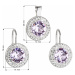 Sada šperků s krystaly Swarovski náušnice a přívěsek fialové kulaté 39107.3