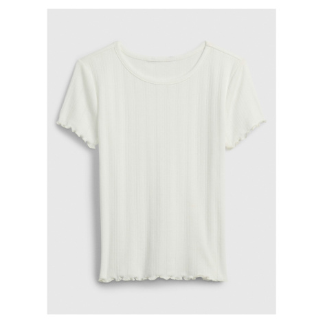 Bílé holčičí žebrované tričko GAP