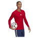 adidas TEAM BASE LONG SLEEVE TEE Pánské fotbalové triko, červená, velikost