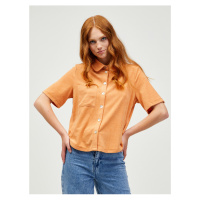 Oranžová košile s krátkým rukávem Pieces Teri