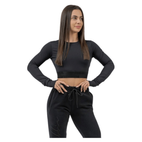 Nebbia Intense Dámský Crop top s dlouhým rukávem 839 černý