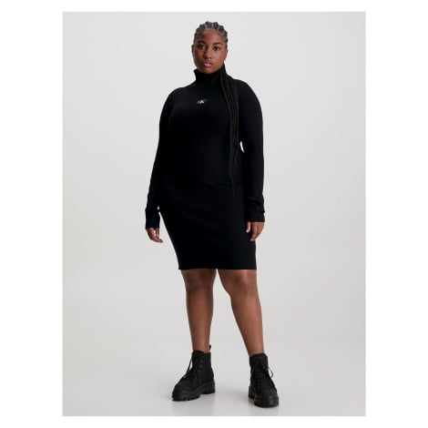 Černé dámské svetrové šaty s rolákem Calvin Klein Jeans