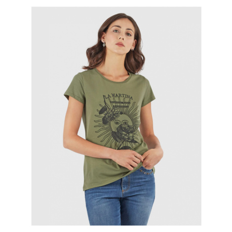 Tričko La Martina Woman T-Shirt Stretch Co Jerse - Zelená
