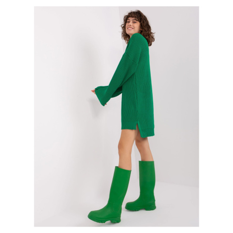 Zelené dámské pletené šaty Fashionhunters