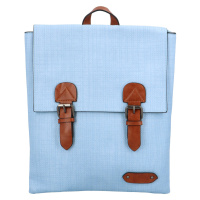 Trendový dámský koženkový batoh Nava, světle modrý