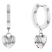 Tommy Hilfiger Moderní ocelové náušnice kruhy s přívěsky Hanging Heart 2780664