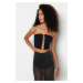 Trendyol Black Crop Lined Woven Bustier with Accessories