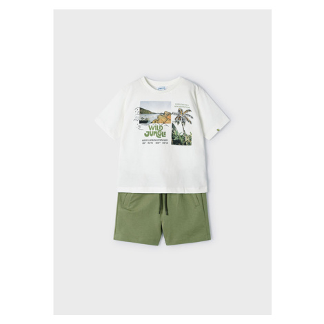 Set trička s krátkým rukávem WILD JUNGLE khaki MINI Mayoral