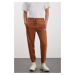 GRIMELANGE Bernon Men's Soft Fabric, Elasticized Three-Pocket Light Brown Sweatpant