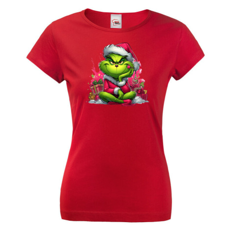 Dámské triko Grinch s dárky - skvělé vánoční triko BezvaTriko