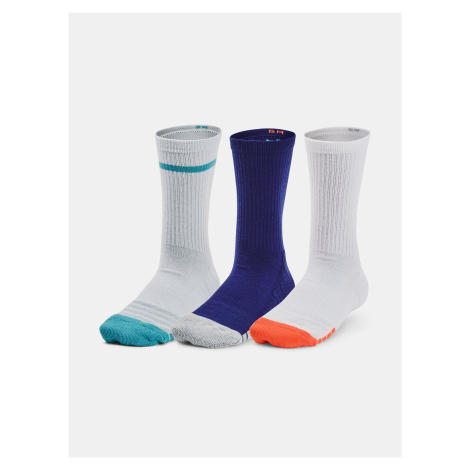 Sada tří párů klučičích ponožek ve světle modré, tmavě modré a bílé barvě Under Armour UA Heatge