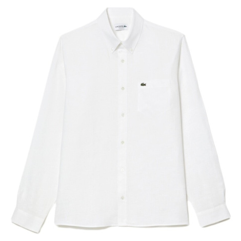 Lacoste Linen Casual Shirt - Blanc Bílá