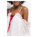Letní volánkové šaty bílé s puntíky 61001-1