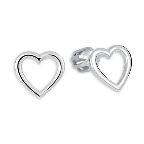 Brilio Silver Romantické stříbrné náušnice Srdce 431 001 02786 04