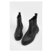 Marjin Women's Genuine Leather Elastic Side Band Daily Boots Yestin Black
