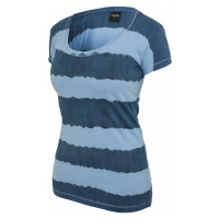 Tričko Ladies Dip Dye Stripe Tee - denimblue/skyblue