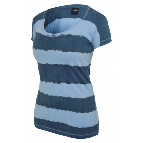 Tričko Ladies Dip Dye Stripe Tee - denimblue/skyblue Urban Classics