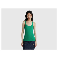 Benetton, Green Tank Top In Pure Cotton