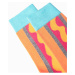 Tyrkysovo-oranžové pánské vzorované ponožky Ombre Clothing