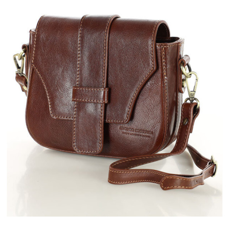 Kožená crossbody kabelka Kabelky od Hraběnky BRESCIA; hnědá