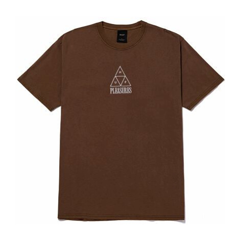 Triko HUF × Pleasures Dyed T-Shirt Brown