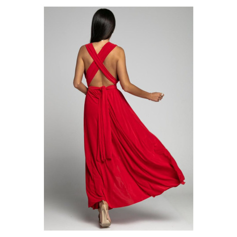 Červené dlouhé šaty na zavazování Betty Mood of Paris