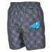 Plavecké šortky arena printed check 2 boxer grey/turquoise