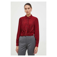 Košile Guess dámská, červená barva, regular, s klasickým límcem