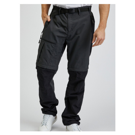 Černo-šedé pánské kalhoty s odepínací nohavicí SAM73 Walter Sam 73