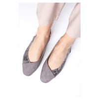 Mio Gusto Debby Women's Gray Flat Flat Flat Flat Flat Shoes Shoes