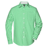 James&Nicholson Pánská kostkovaná košile JN617 Green